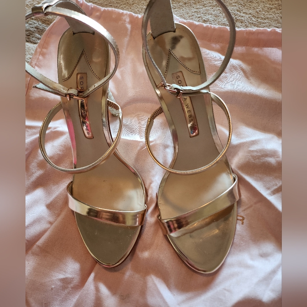 Sophia Webster Rosalind Crystal Sandals Rose Gold - Picture 6 of 11